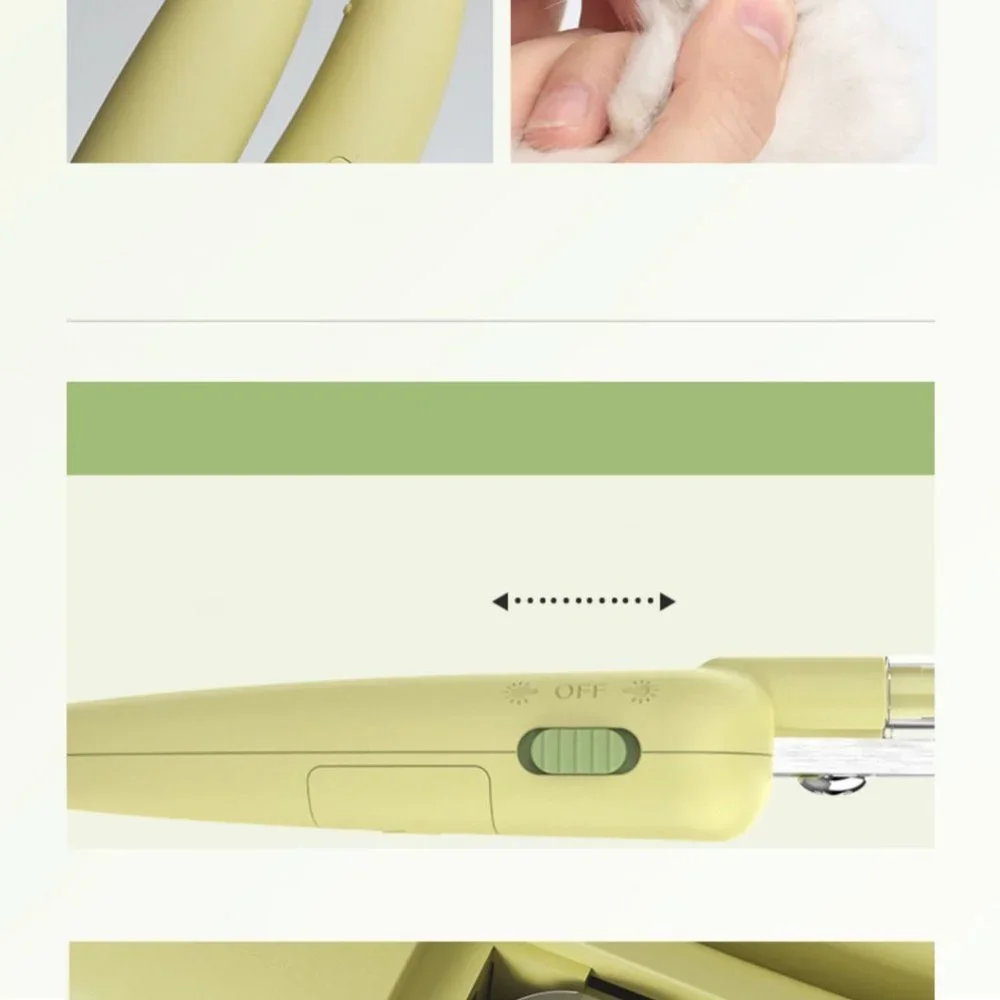 Ergonomic Pet Nail Clipper with LED Light and Safety Guard